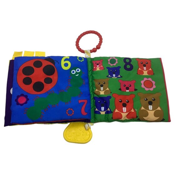 Kidgets Sensory Soft Cloth Numbers Counting Baby Book Teether 6"x6" - Picture 5 of 7